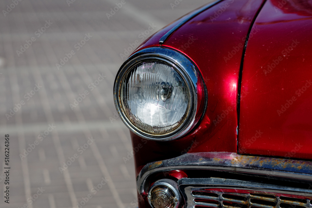 headlight of vintage automobile