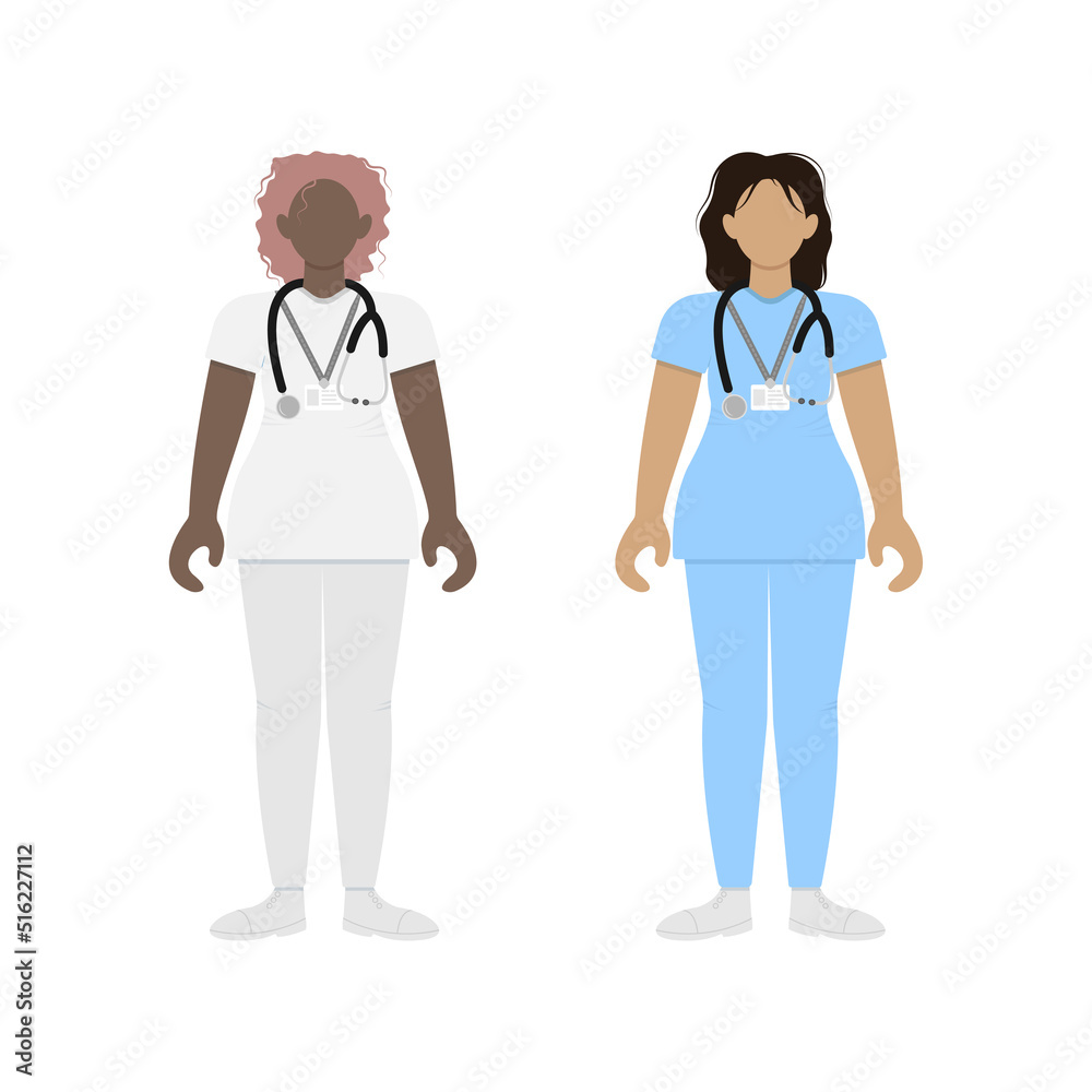 doctor and nurse with stethoscope doctor and nurse with stethoscope