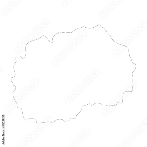 North Macedonia vector country map outline
