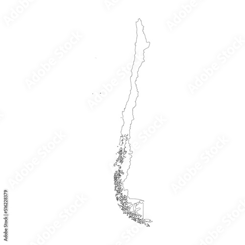 Chile vector country map outline