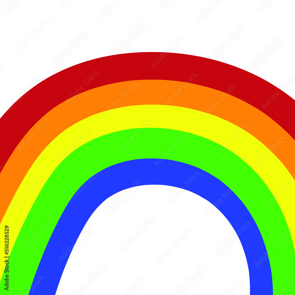 Obraz premium Rainbow arc shape, half circle, colorful striped pattern. Vector illustration. Isolated vector sign symbol. Vector drawing.