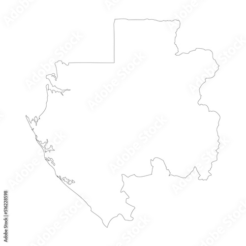 Gabon vector country map outline