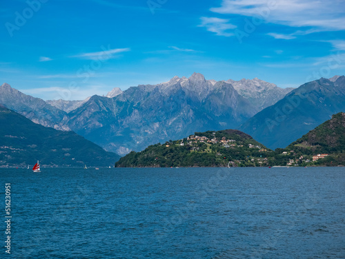 Landscape of Lake Como in summer