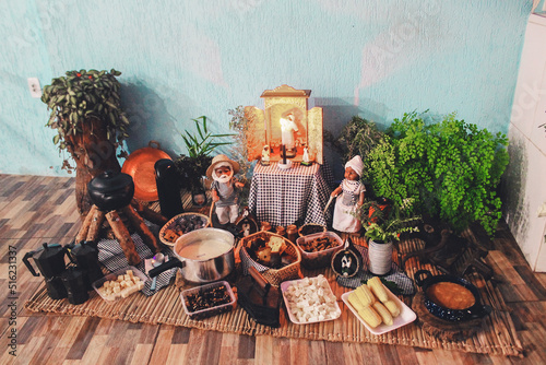 Religious celebration with food. photo