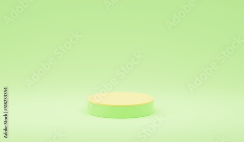 Cute 3d rendering podium product background with pastel color