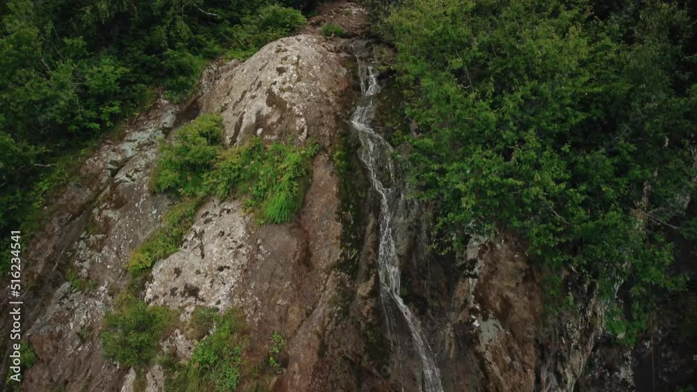 abkhazia, mountain streams come together and form a mountain river, top view abkhazia, mountain streams come together and form a mountain river, top view