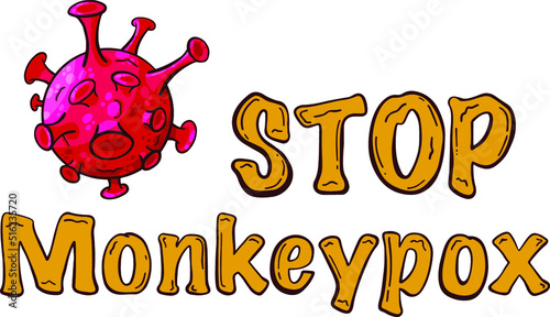 Monkeypox virus banner cartoon style vector illustration photo