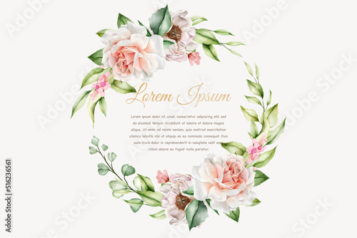 elegant floral and leaves wreath design
