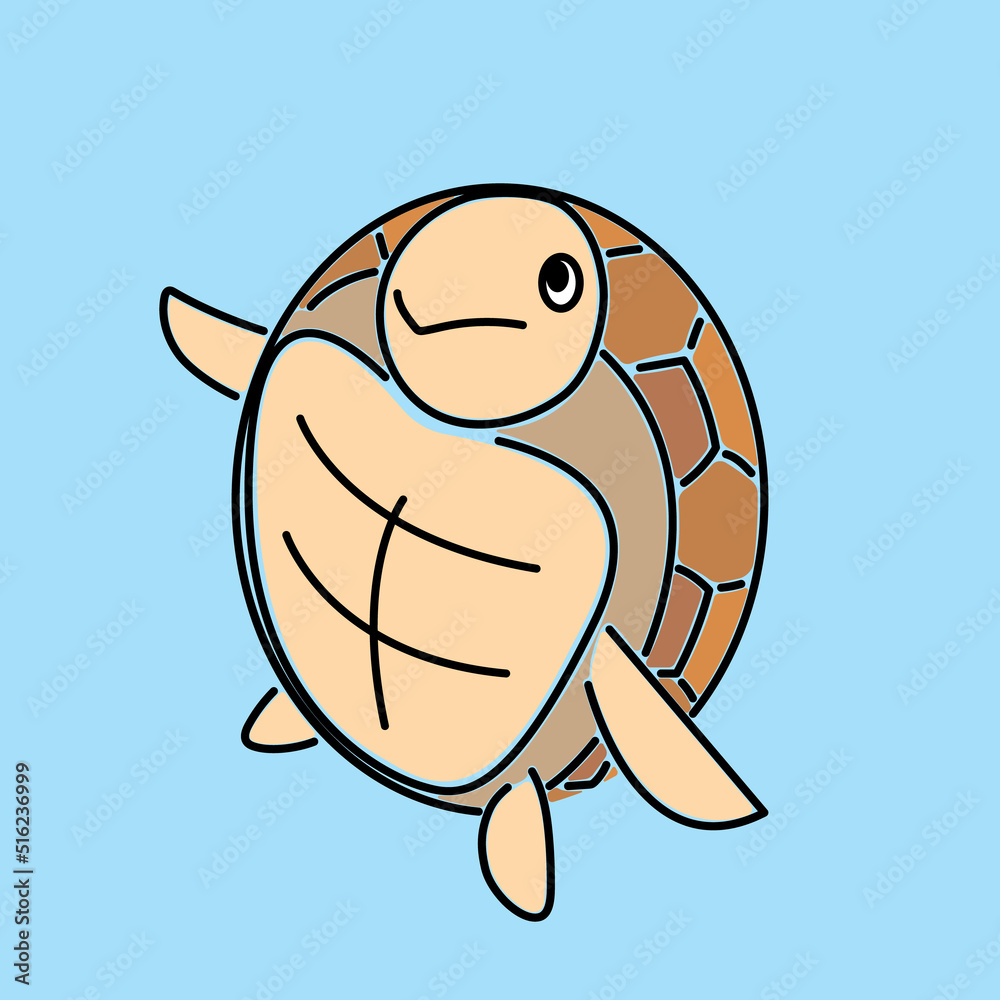 Vector illustration of a sea turtle swimming in the sea Vector illustration of a sea turtle swimming in the sea