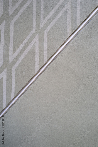 Gray Wall Background with White Geometric Lines.