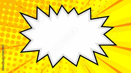 Blank comic abstract yellow background 