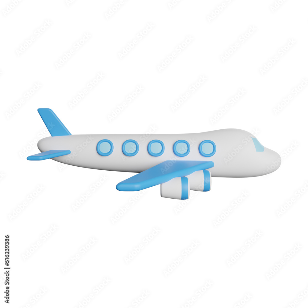 Airplane 3D Rendering Illustration Photo HD Quality