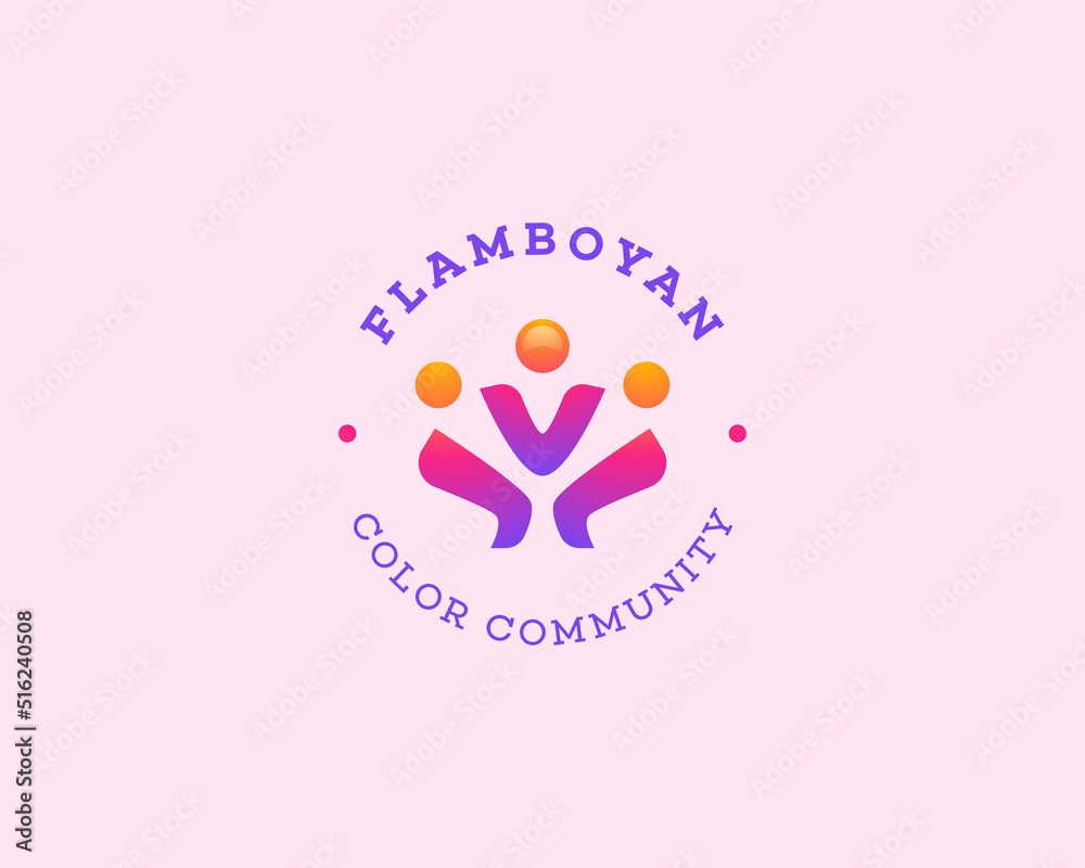 People community logo with colorful gradient. People community logo with colorful gradient.