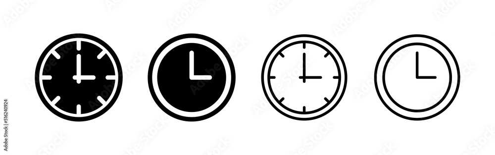 Clock icon vector. Time sign and symbol. watch icon Clock icon vector. Time sign and symbol. watch icon