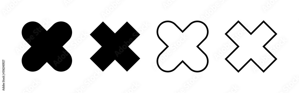 Close icon vector. Delete sign and symbol. cross sign Close icon vector. Delete sign and symbol. cross sign