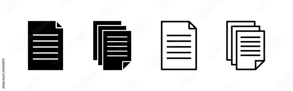 Document icon vector. Paper sign and symbol. File Icon Document icon vector. Paper sign and symbol. File Icon
