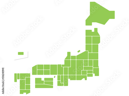 日本地図_県名なし_ベクターイラスト
