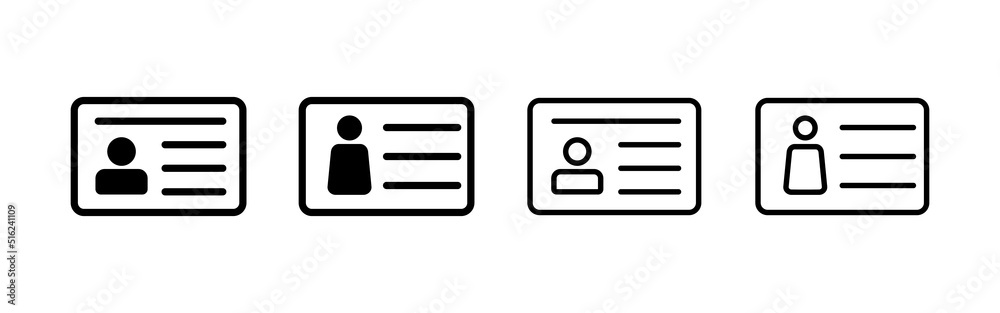 License icon vector. ID card icon. driver license, staff identification card License icon vector. ID card icon. driver license, staff identification card
