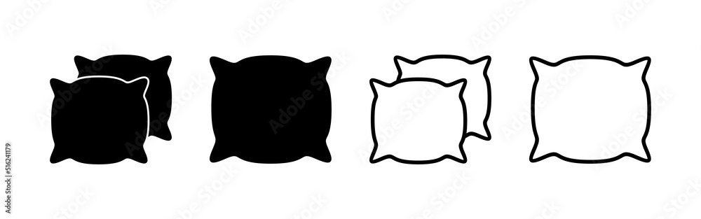 Pillow icon vector. Pillow sign and symbol. Comfortable fluffy pillow Pillow icon vector. Pillow sign and symbol. Comfortable fluffy pillow