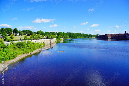 Waterville city and Kennebec river photo