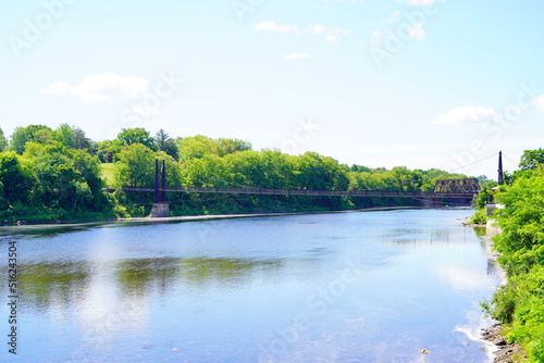 Waterville city and Kennebec river photo