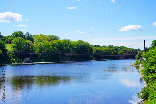 Waterville city and Kennebec river photo