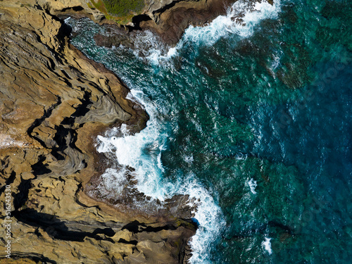 Hawaii Water Coastline Drone View