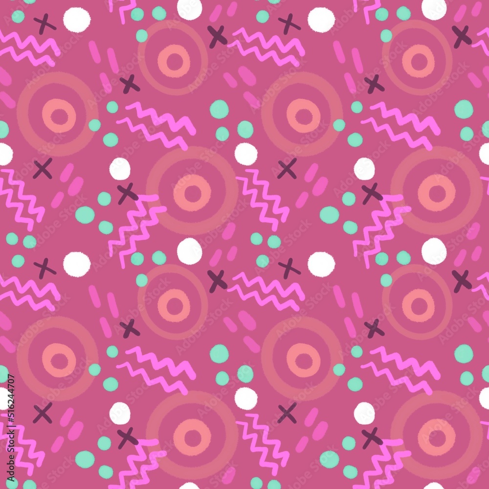 Abstract circle seamless cartoon objects pattern for clothes print and wrapping paper and notebooks Abstract circle seamless cartoon objects pattern for clothes print and wrapping paper and notebooks