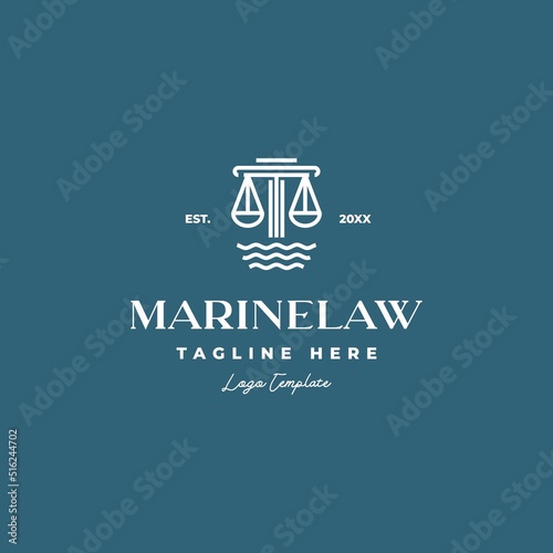 marine law logo icon vector template