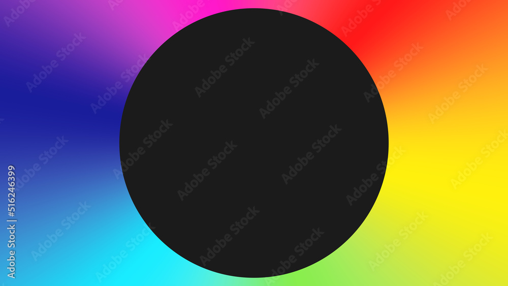 Black hole on a colorful background.
カラフルな背景にあるブラックホール