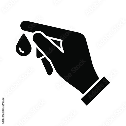 Blood sample icon. blood on finger, diabetes sign. blood test symbol. vector illustration
