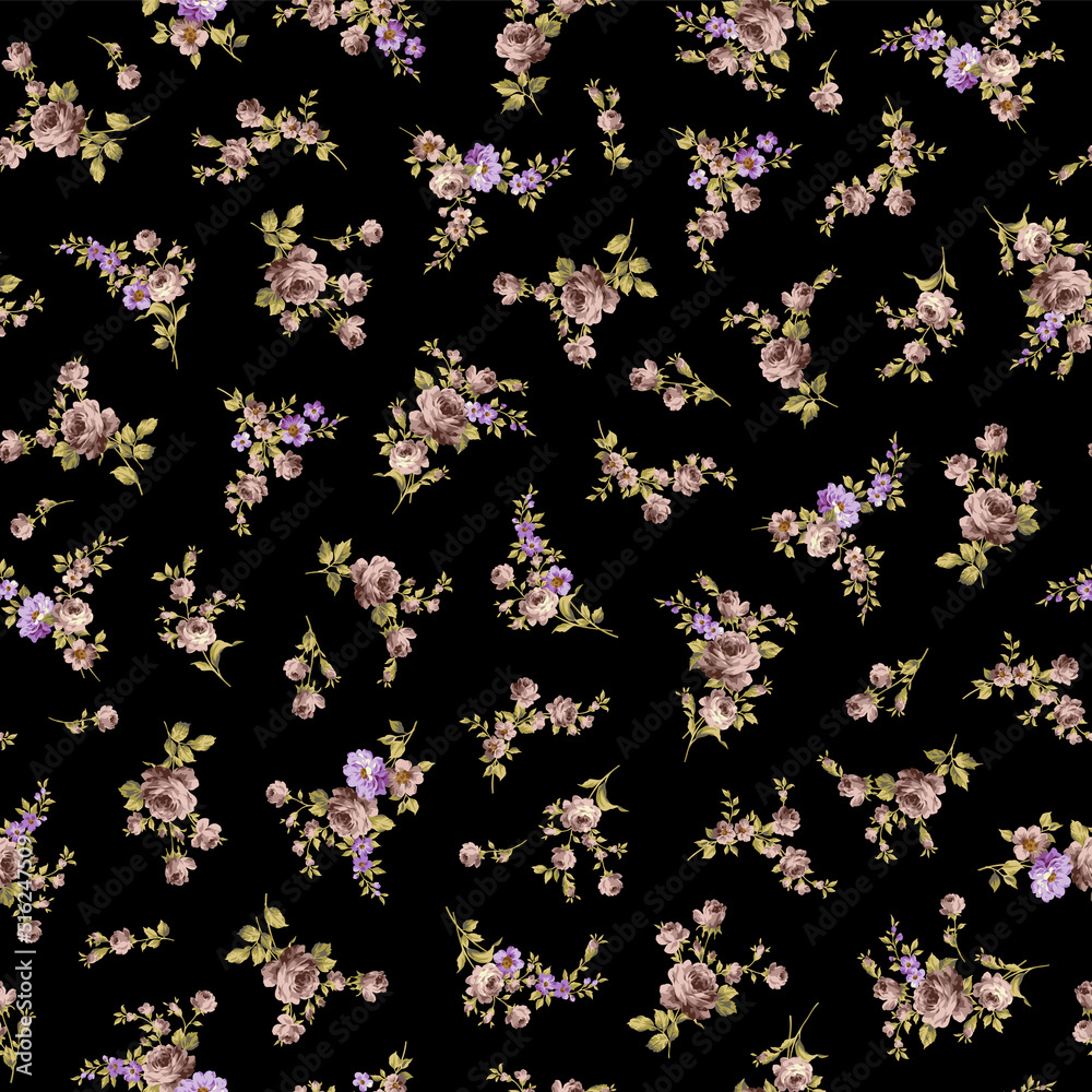 Obraz premium Seamless pattern with a beautiful bouquet of roses,