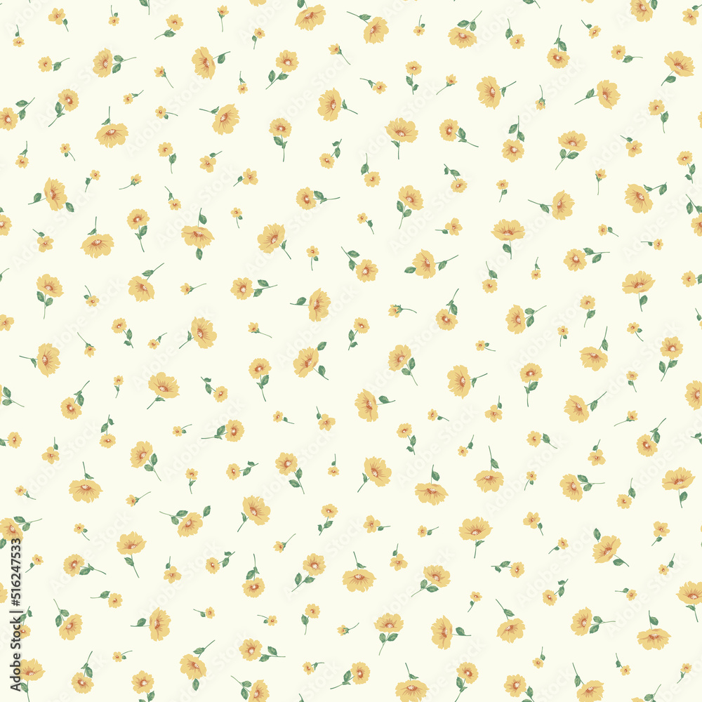 Seamless and liberty style cute floral pattern, Seamless and liberty style cute floral pattern,