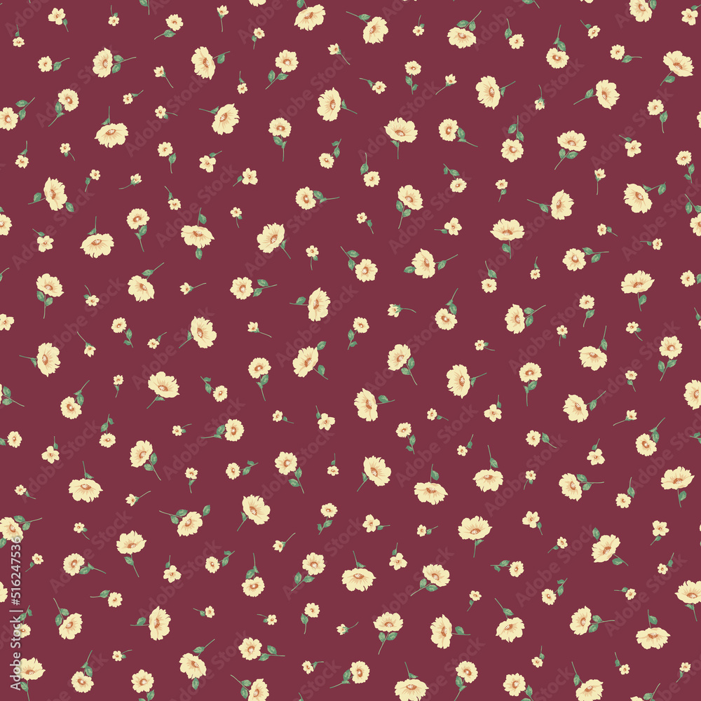 Seamless and liberty style cute floral pattern, Seamless and liberty style cute floral pattern,
