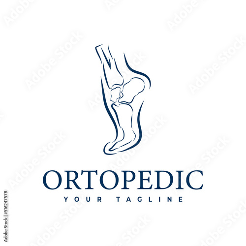 Bone health logo design concept for ankle joint.Orthopedic Logo