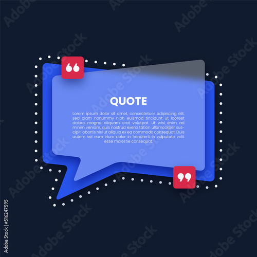 Quotes or testimonial speech bubble template