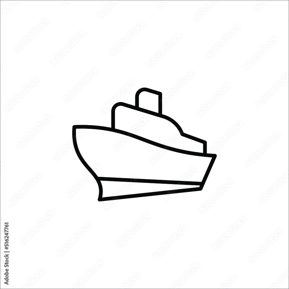 Ship icon vector. Shipping symbol. Container pictogram, flat vector sign isolated on white background.