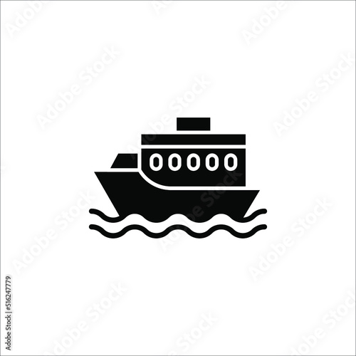 Ship icon vector. Shipping symbol. Container pictogram, flat vector sign isolated on white background.