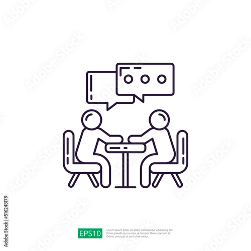 Businessman Discussion vector Icon Illustration