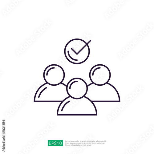 Select right candidate icon illustration