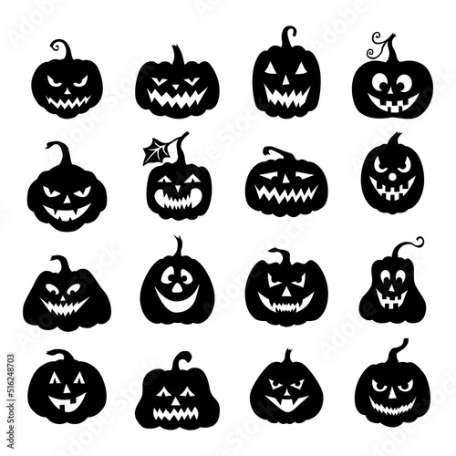 Halloween pumpkin icon set