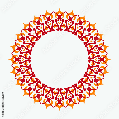 Round Decorative Border Frame with Clear Background. Ideal for vintage label designs.