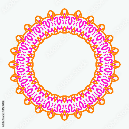 Round Decorative Border Frame with Clear Background. Ideal for vintage label designs.