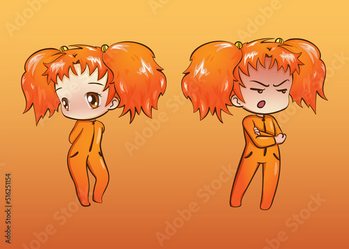 Chibi girl with red hair