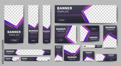 Modern banner design web template Set, Horizontal header web banner. Modern Gradient Blue cover header background for website design, Social Media Cover ads banner, flyer, invitation card