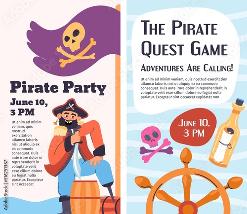 Pirate quest games, adventures are calling party
