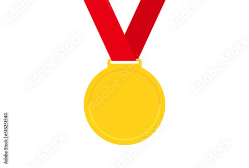 ソフトな色味のシンプルな金色のメダル - 優勝･ランキング1位のイメージ素材 