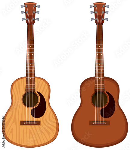 Acoustic guitar isolated on white background