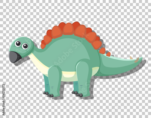 Cute stegosaurus dinosaur isolated