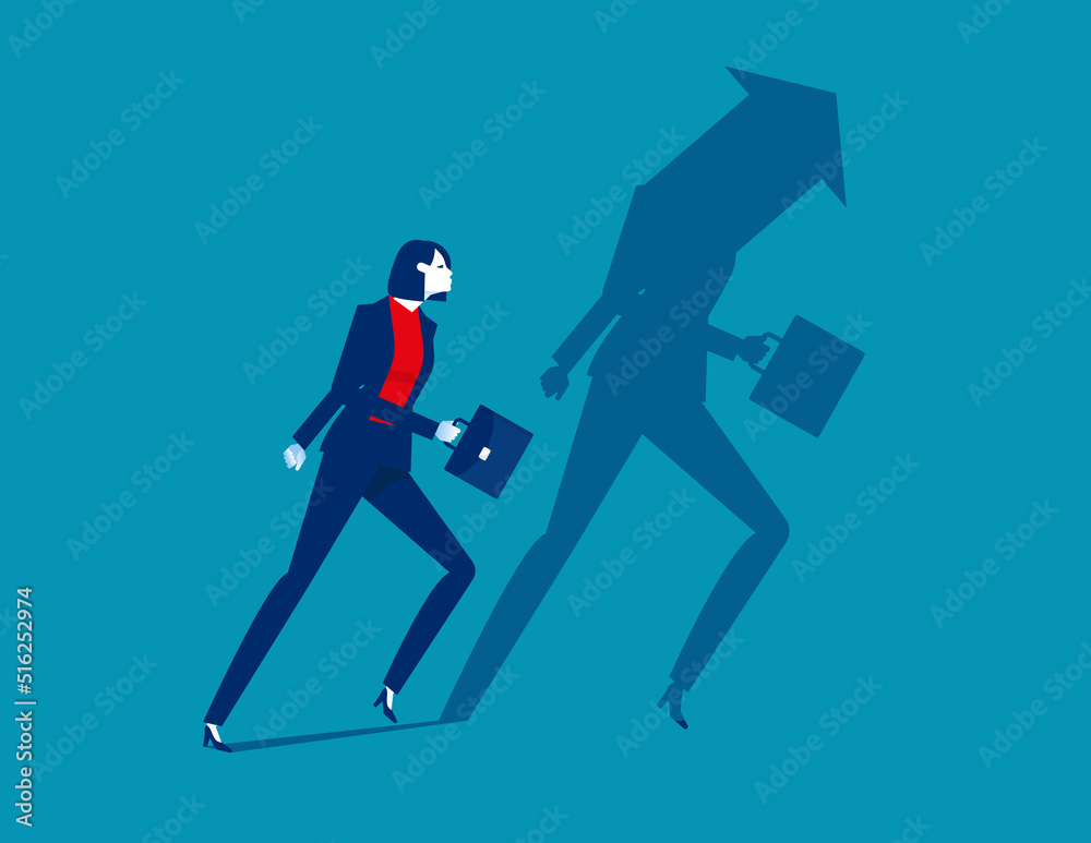 Business shadow head arrow and direction. Business vector illustration Business shadow head arrow and direction. Business vector illustration